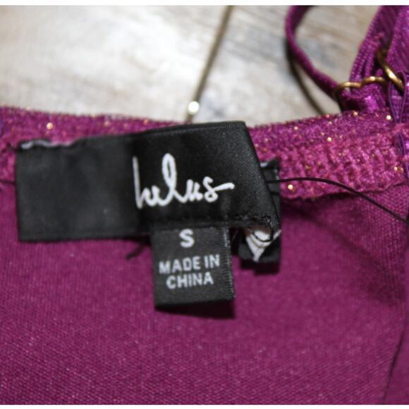 Lulus Here to Dazzle Magenta Metallic Ruched Mesh Bodycon Dress NWT Women  Small - Picture 4 of 5